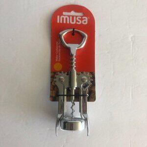 IMUSACork Screw Winged Metal Bottle Opener